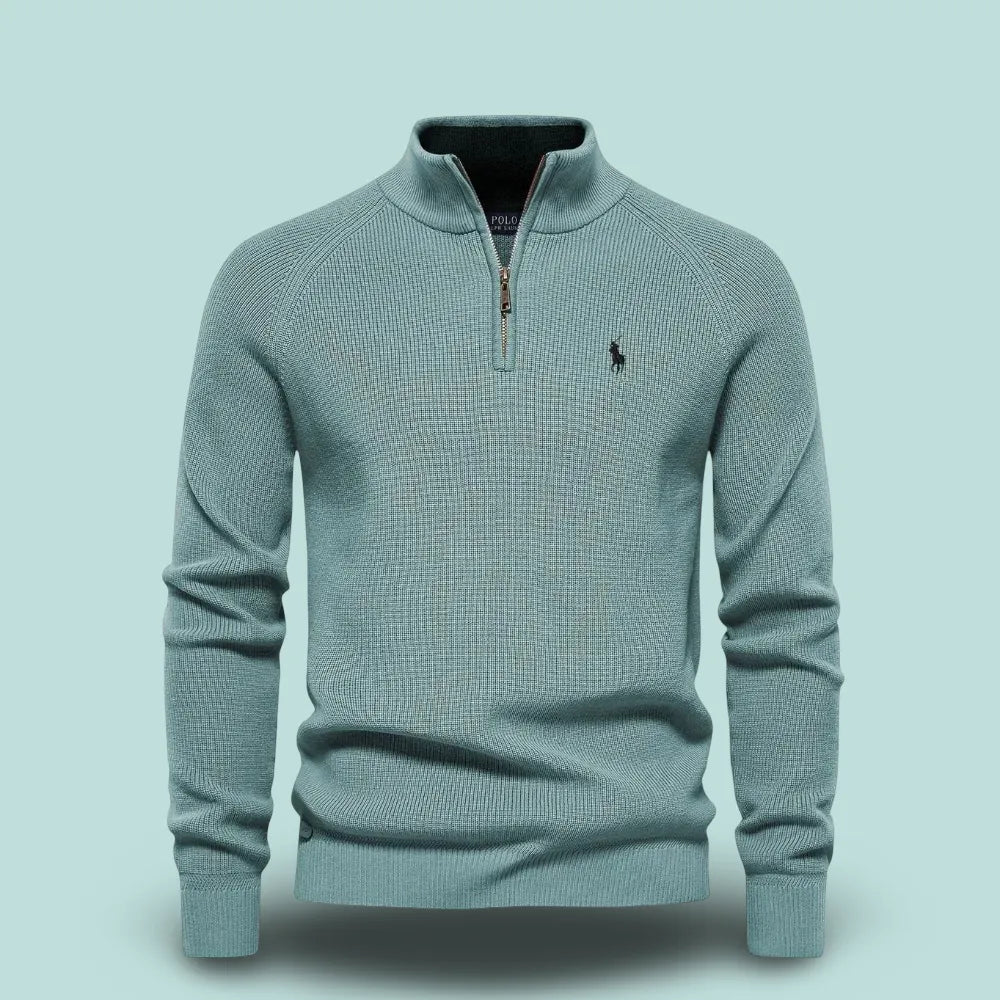 Half-Zip Trui met Opstaande Kraag