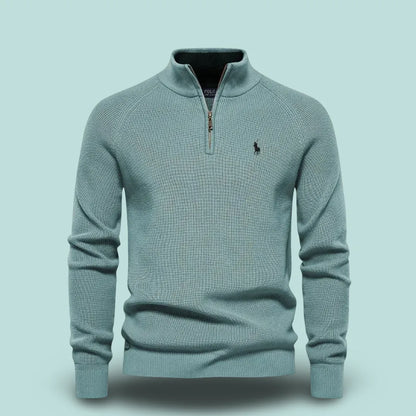 Half-Zip Trui met Opstaande Kraag